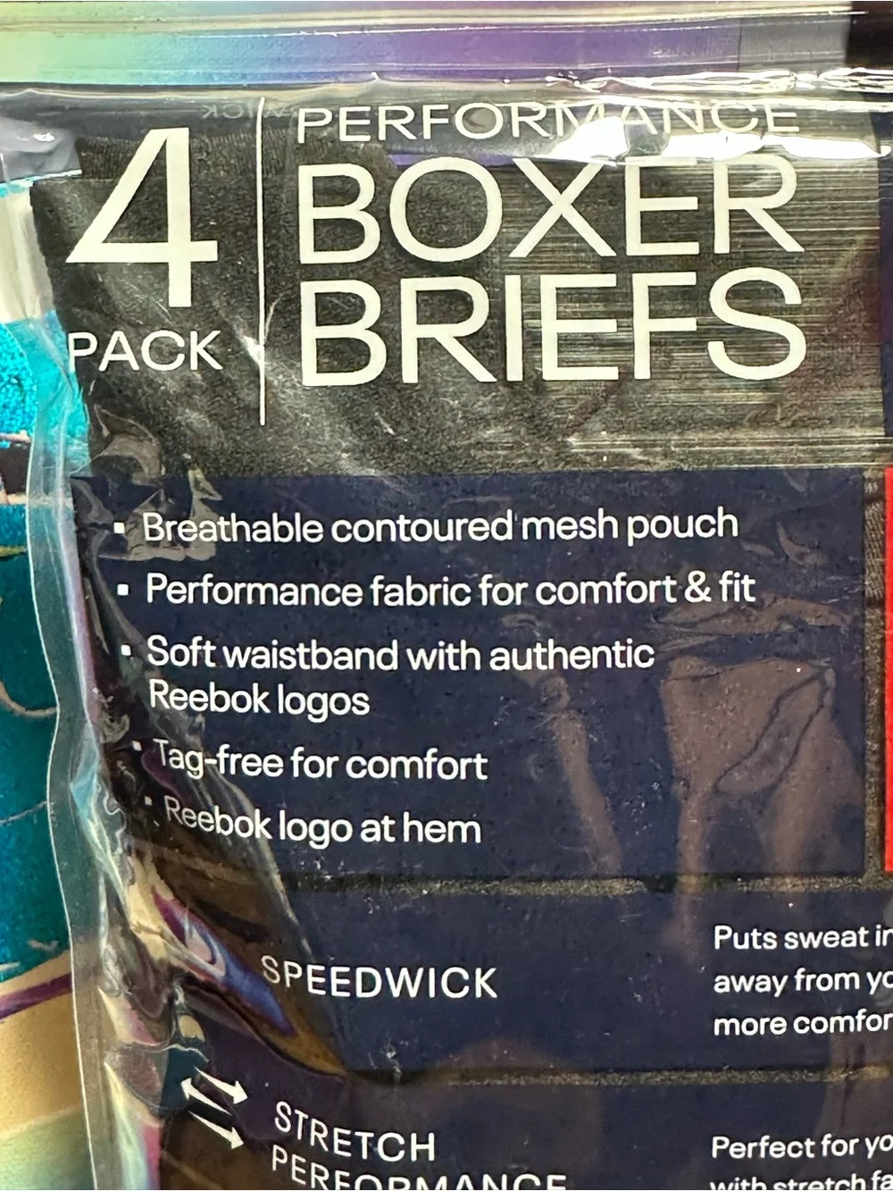 Reebok Men's Performance Boxer Briefs with Comfort Pouch (4 Pack) XL